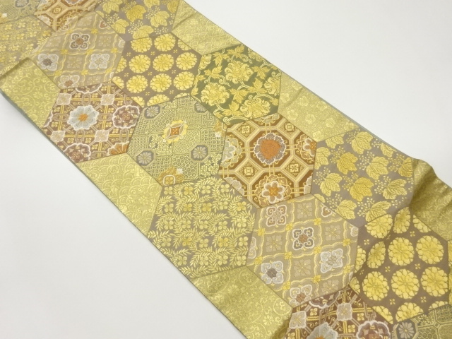 JAPANESE FUKURO OBI / WOVEN KIKKO PATTERN